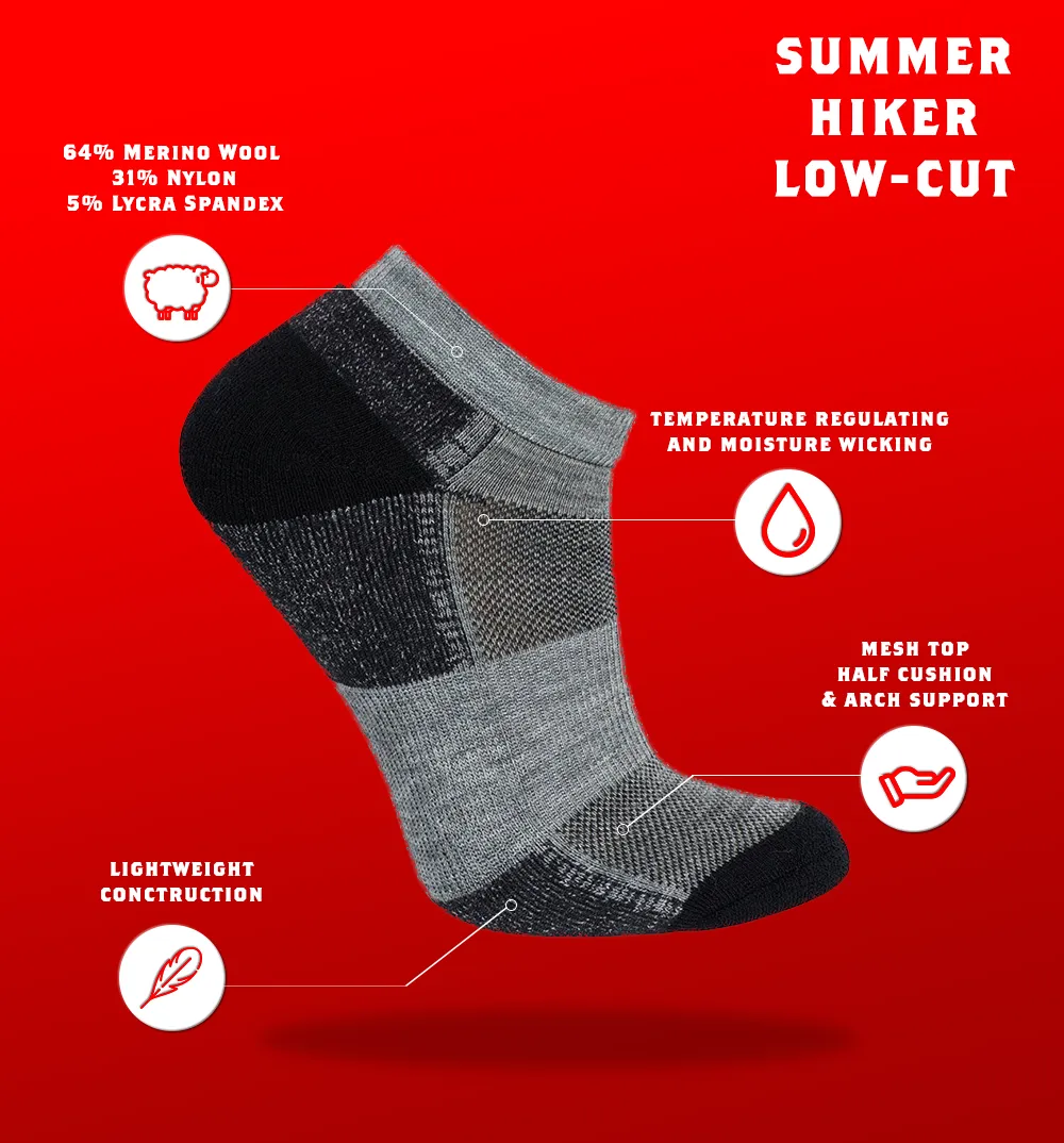 J.B. Field's Hiking "Summer Hiker" Merino Wool Low-Cut Ankle Socks sold by Great Sox product image thumbnail 5