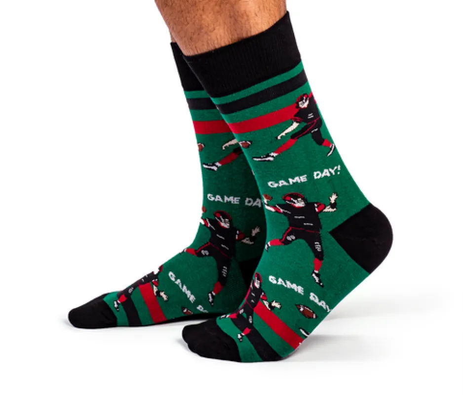 "Game Day" Cotton Crew Socks by Uptown Sox - Large sold by Great Sox