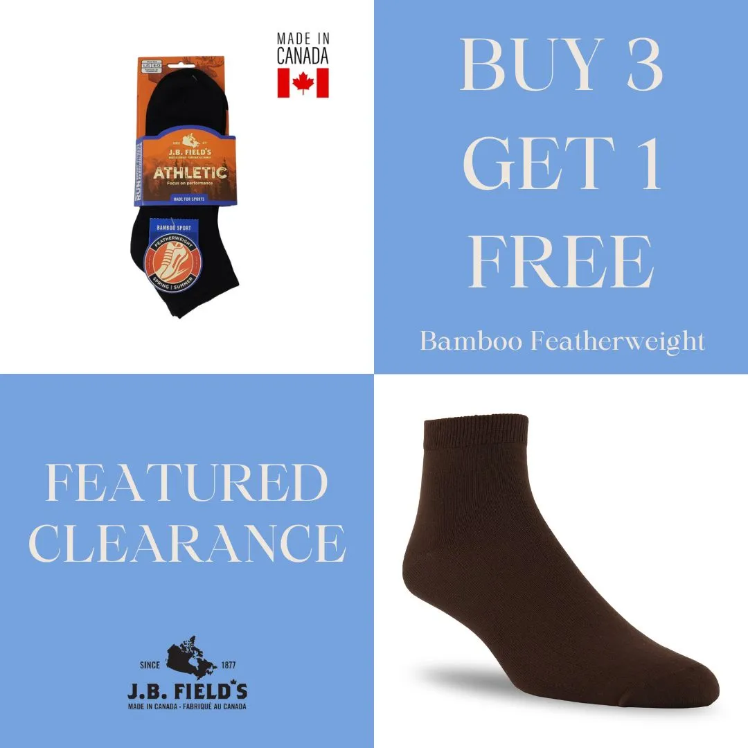 3 PAIR - J.B. Field's Athletic "Bamboo Featherweight" Ankle Socks - MEDIUM (CLEARANCE) sold by Great Sox