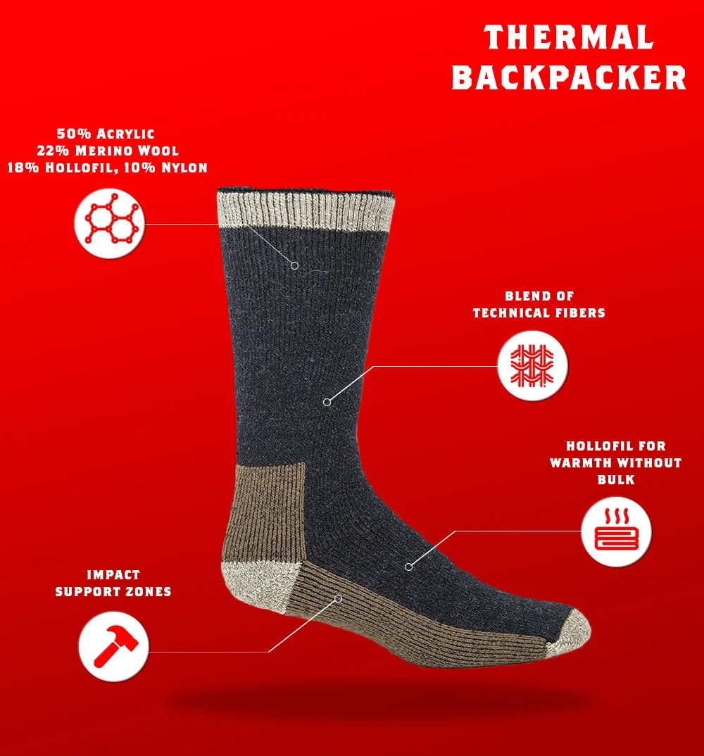 J.B. Field's "Thermal Backpacker" Acrylic & Merino Boot Sock (CLEARANCE) sold by Great Sox product image thumbnail 5