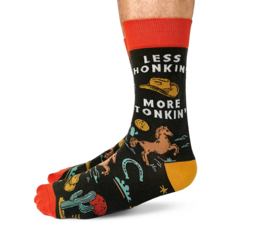 "Honky Tonk" Cotton Crew Socks by Uptown Sox - Large made by Great Sox