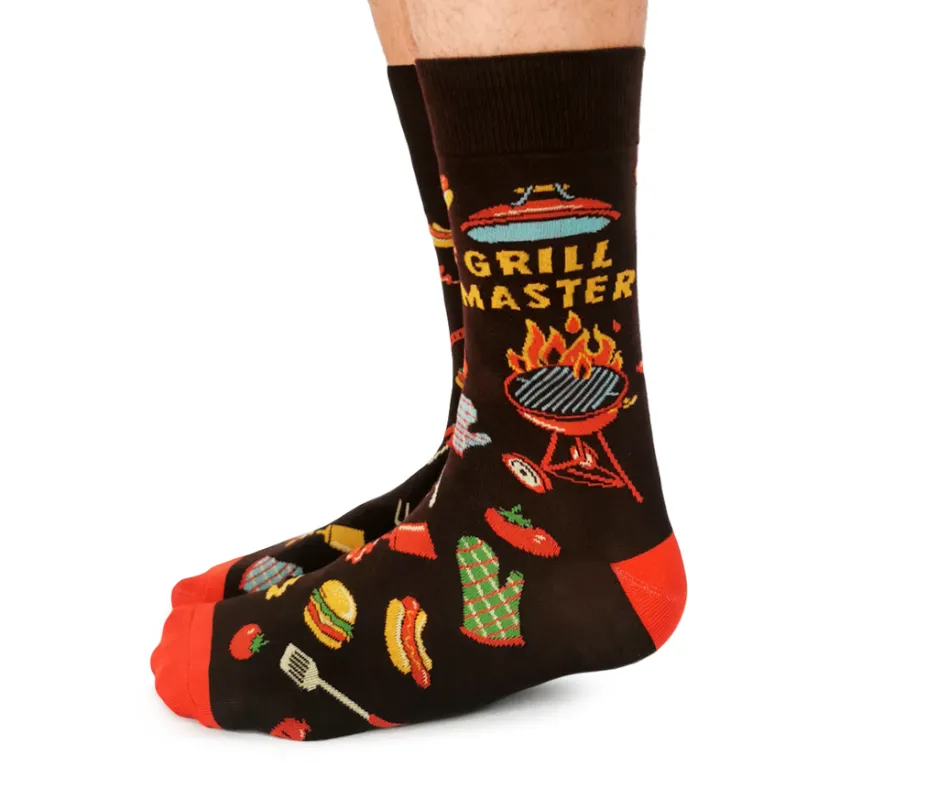 "Grill Master 2.0" Cotton Crew Socks by Uptown Sox - Large sold by Great Sox