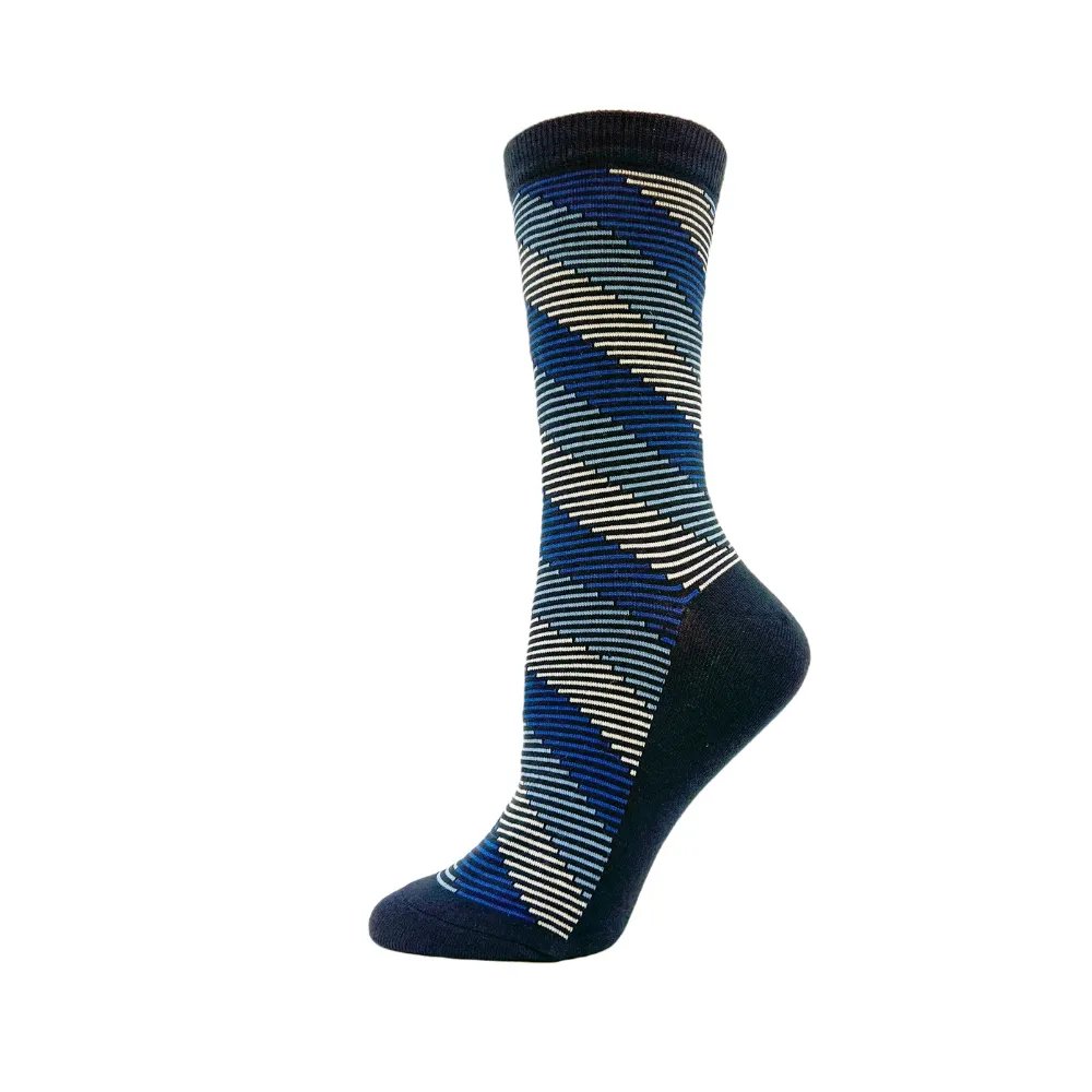 "Diagonal Stripe" cotton dress sock by Point Zero - Medium sold by Great Sox