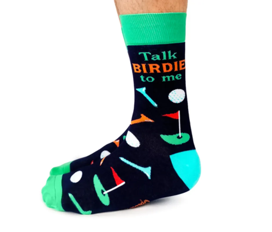 "Talk Birdie to Me" Cotton Crew Socks by Uptown Sox made by Great Sox