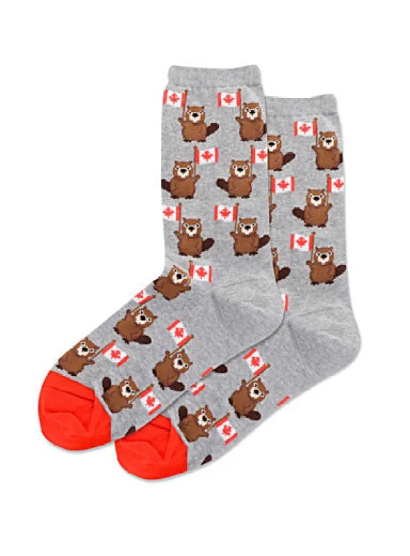 Kid's "Canada Beavers" Crew Socks by Hot Sox sold by Great Sox