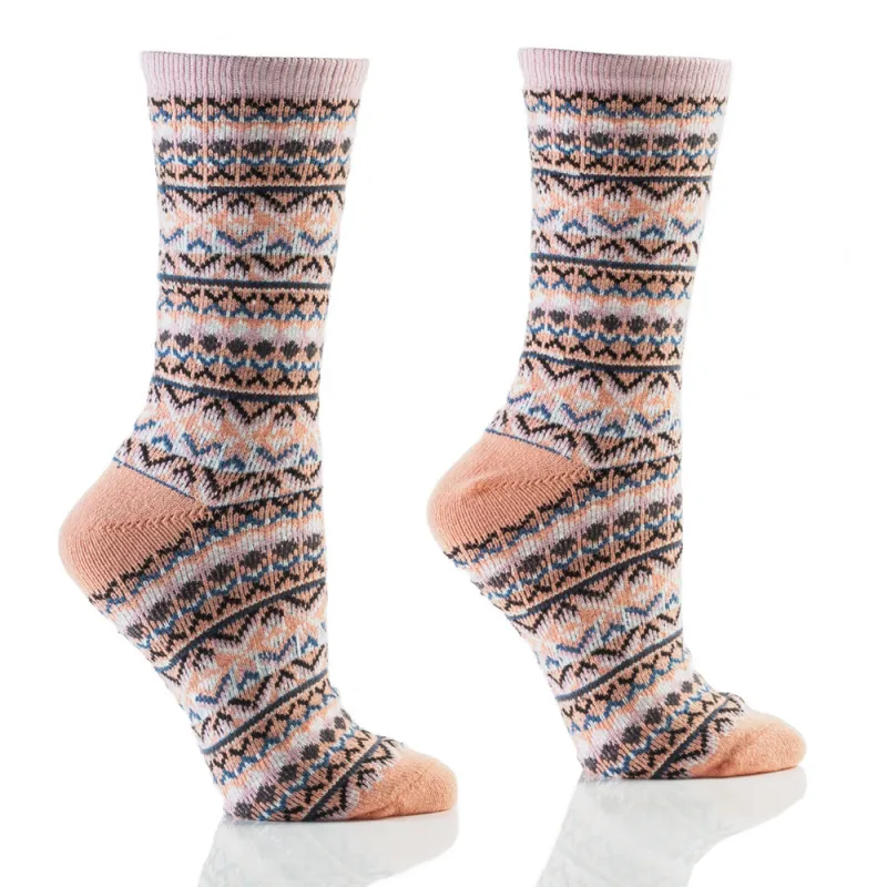"Peach/Pink Softies" Crew Thermal Socks by YO Sox - Medium sold by Great Sox