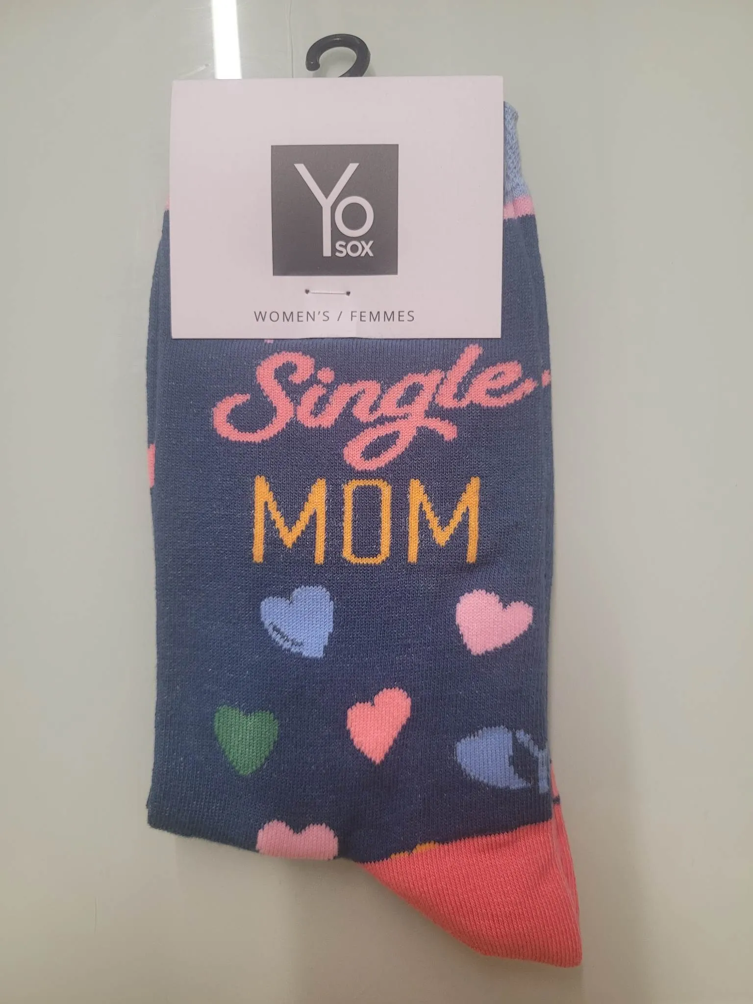 "Single Mom" Cotton Dress Crew Socks by YO Sox - Medium sold by Great Sox