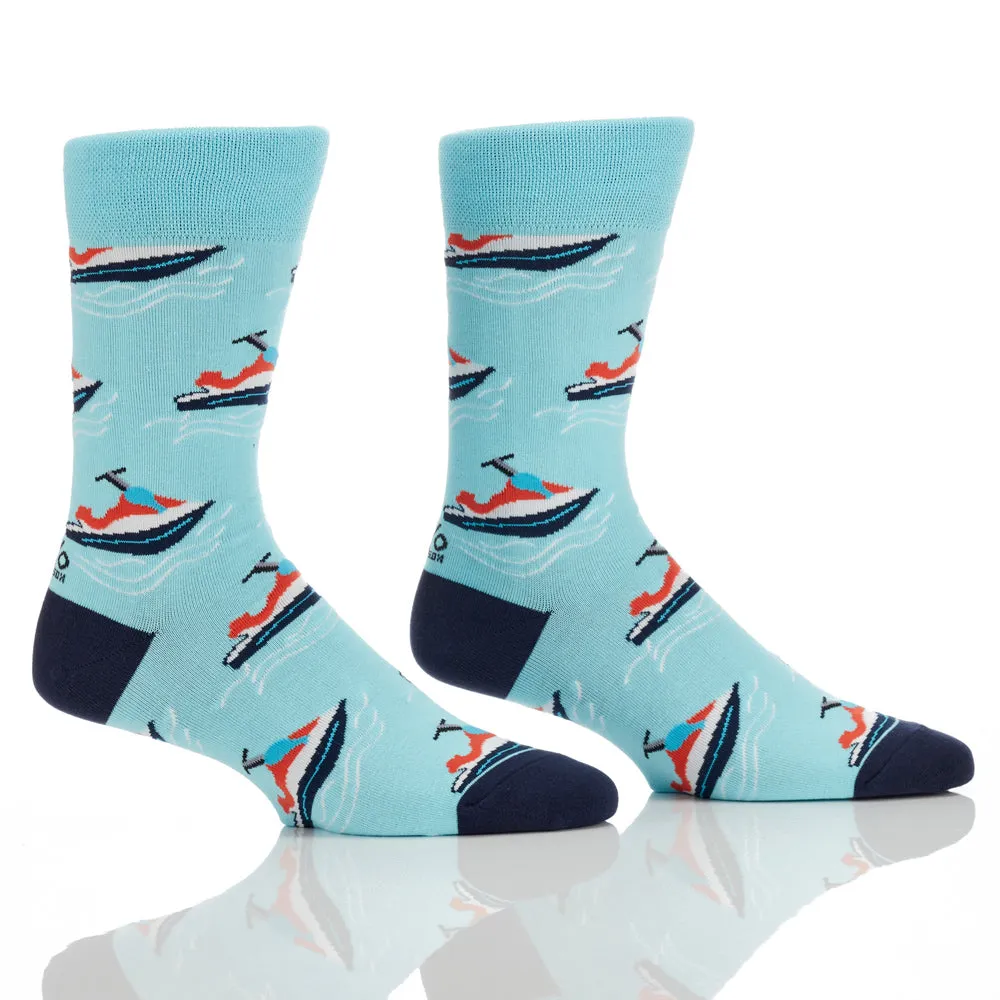 "Jetski" Cotton Crew Socks by Yo Sox - Large sold by Great Sox
