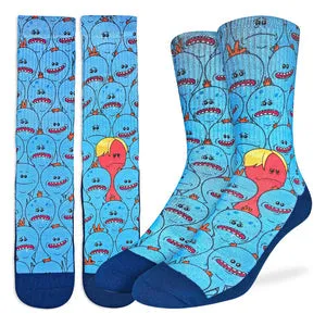 "Mr. Meeseeks" Crew Socks by Good Luck Sock - Large sold by Great Sox