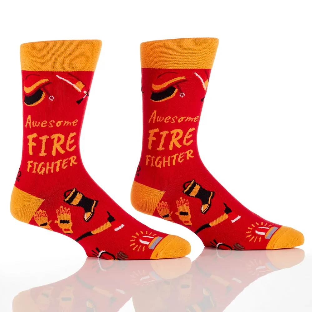 "Fire Fighter" Cotton Dress Crew Socks by YO Sox - Large sold by Great Sox