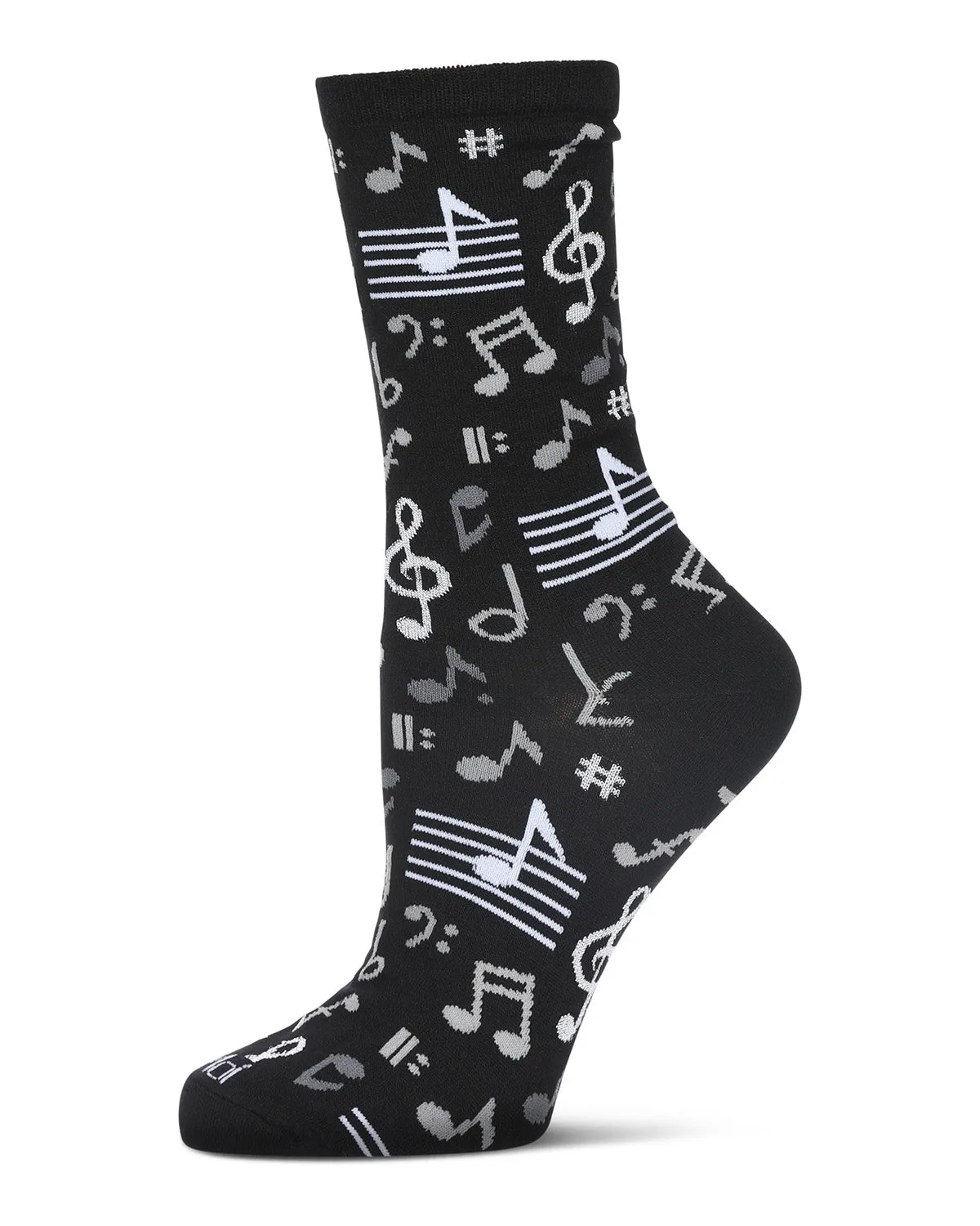 "Musical Notes" Bamboo Crew Socks by Me Moí sold by Great Sox product image thumbnail 2