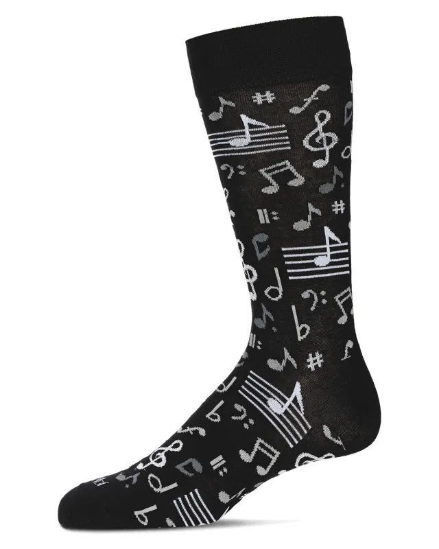 "Musical Notes" Bamboo Crew Socks by Me Moí made by MeMoi