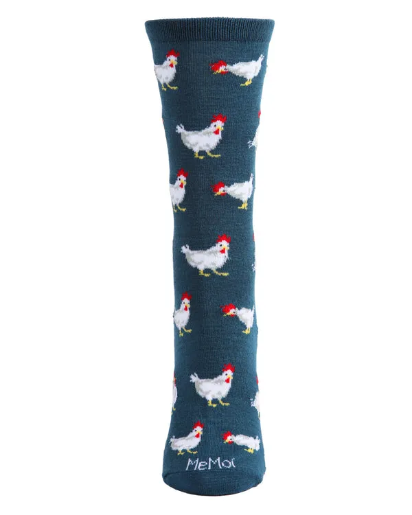 "Chickens" Bamboo Crew Socks by Me Moí sold by Great Sox product image thumbnail 2