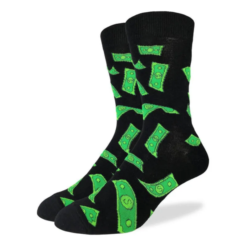 "Raining Money" Crew Socks by Good Luck Sock - Large sold by Great Sox