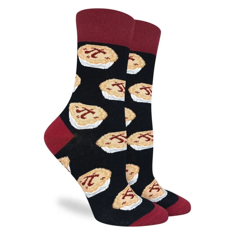 "Pi Pie" Cotton Crew Socks by Good Luck Sock made by Great Sox