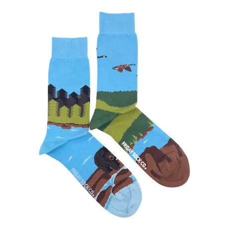 "Canadian Shield" Landscape 85% Cotton Socks by Friday Sox Co sold by Great Sox
