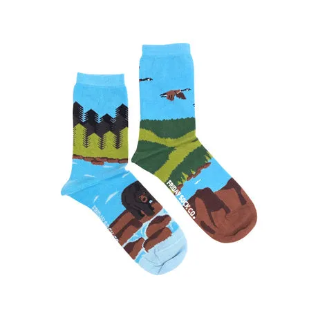 "Canadian Shield" Landscape 85% Cotton Socks by Friday Sox Co sold by Great Sox product image thumbnail 2