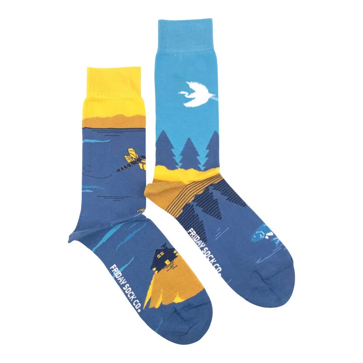 "Great Lakes" Landscape 85% Cotton Socks by Friday Sock Co sold by Great Sox product image thumbnail 2