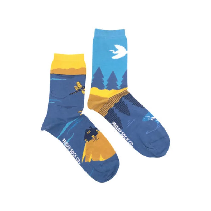 "Great Lakes" Landscape 85% Cotton Socks by Friday Sox Co sold by Great Sox
