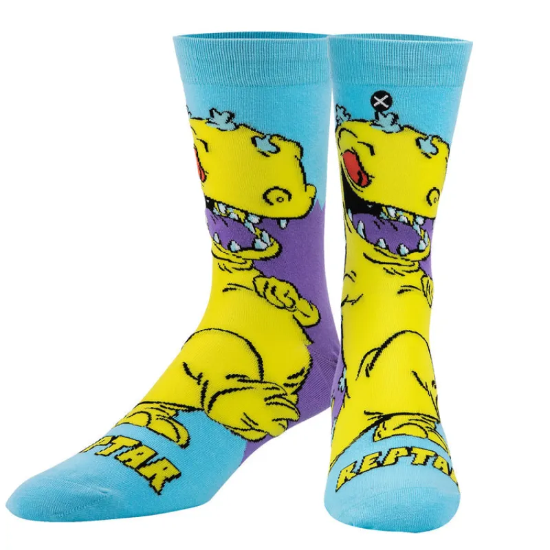 "Reptar" Cotton Crew Socks by ODD Sox sold by Great Sox