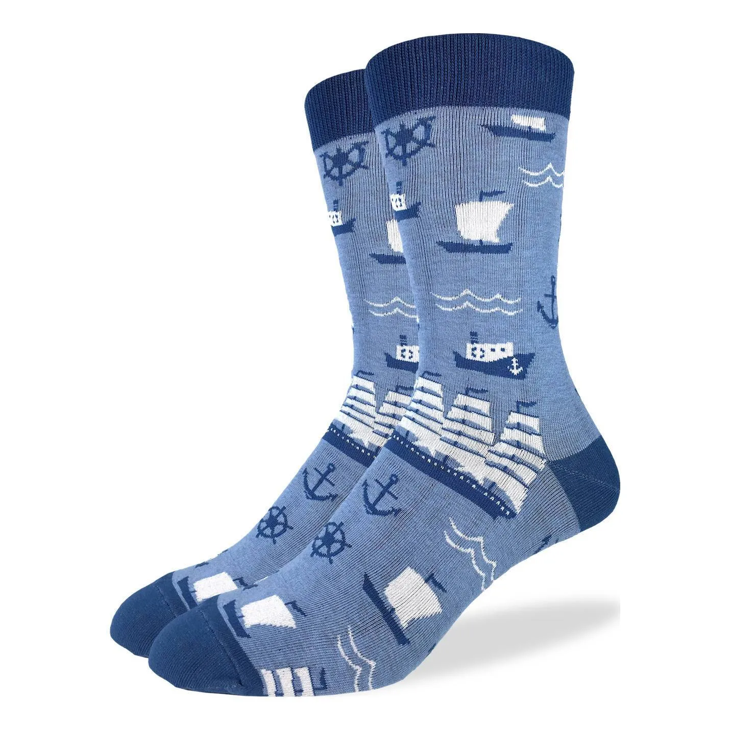 'Sailing Ships" Socks by Good Luck Sock - Large sold by Great Sox