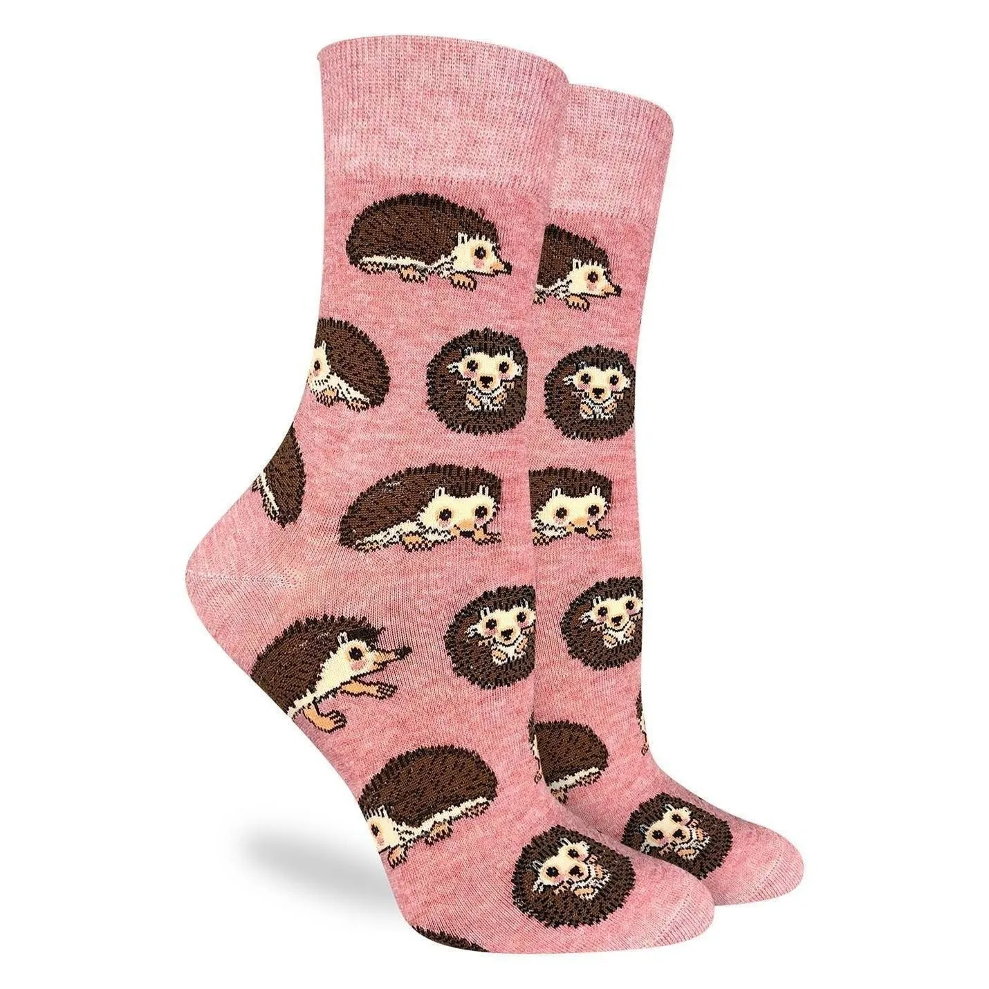 "Hedgehog" Cotton Crew Socks by Good Luck Sock - Medium sold by Great Sox