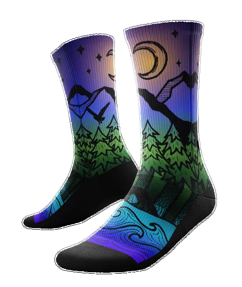 "Night Time Bliss" Performance Running Socks by Outway sold by Great Sox
