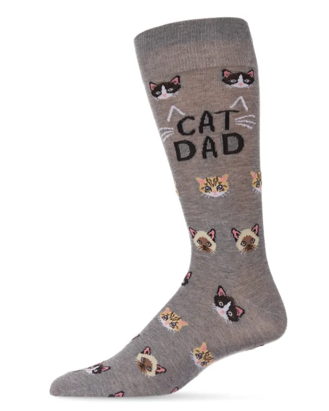 "Cat Dad" Crew Bamboo Socks by Me Moí sold by Great Sox