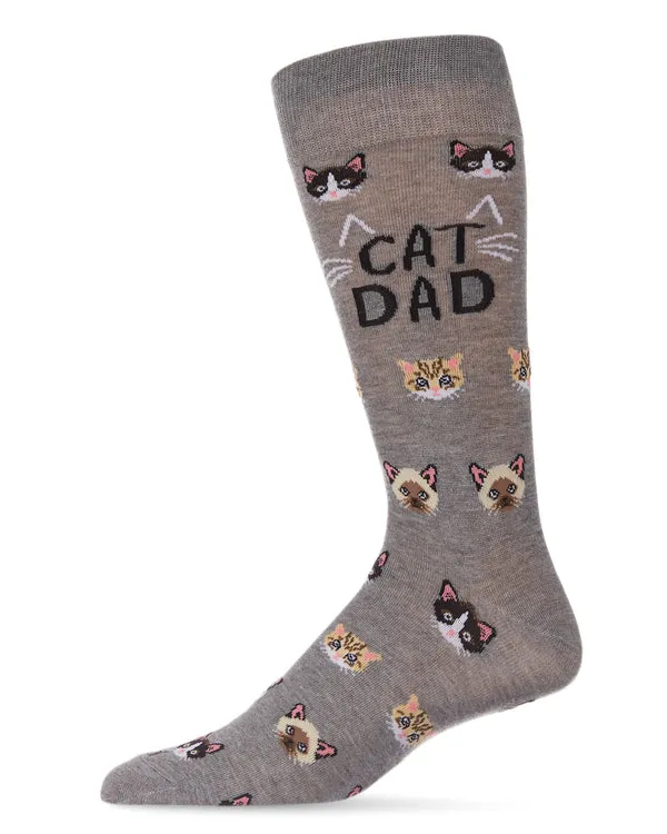 "Cat Dad" Crew Bamboo Socks by Me Moí sold by Great Sox