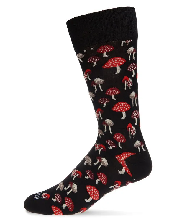 "Mushroom Fields" Crew Bamboo Socks by Me Moí sold by Great Sox product image thumbnail 3