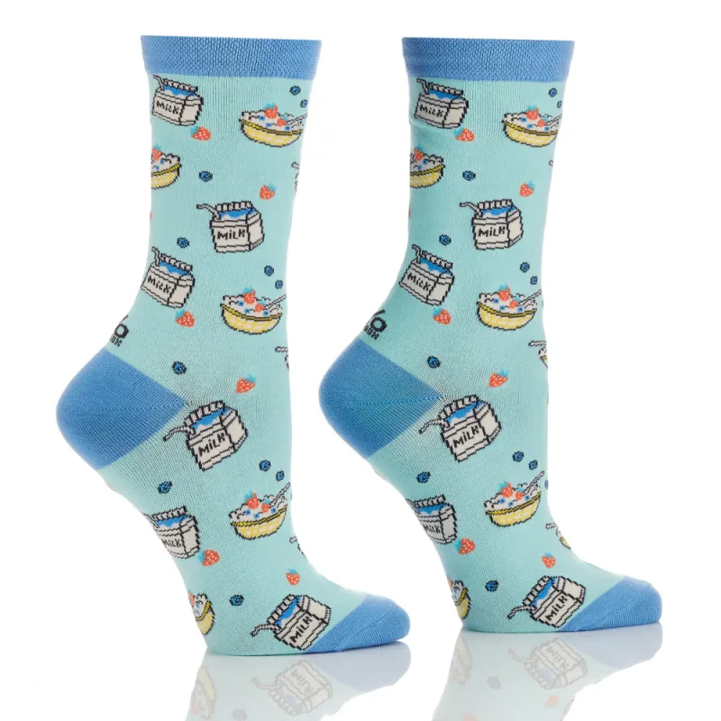 YO Sox "Breakfast" Cotton Dress Crew Socks -Medium sold by Great Sox