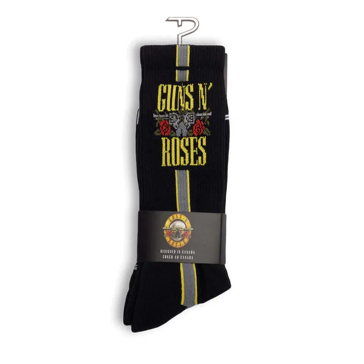 Perri's "GUNS N' ROSES SIDE STRIPE" Cotton Crew Sock - Large sold by Great Sox