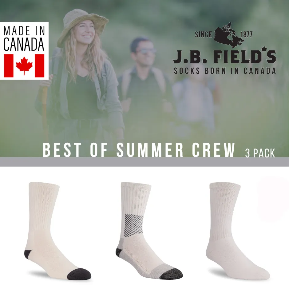 3 PAIR - Best of J.B. Field's Summer Crew (Assorted) sold by Great Sox