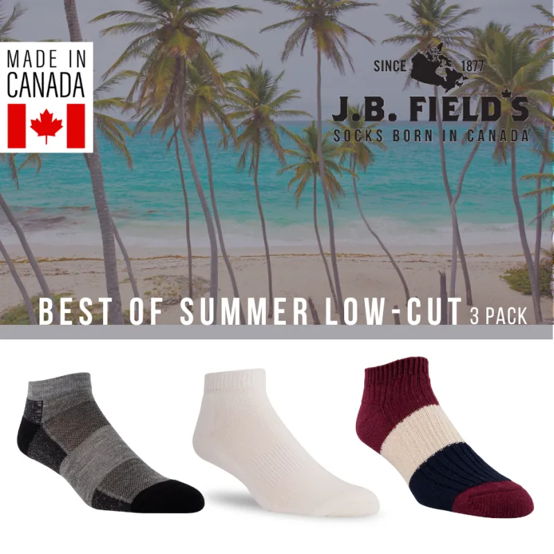 3 PAIR - Best of J.B. Field's Summer Low-cut Ankle Socks (Assorted) sold by Great Sox