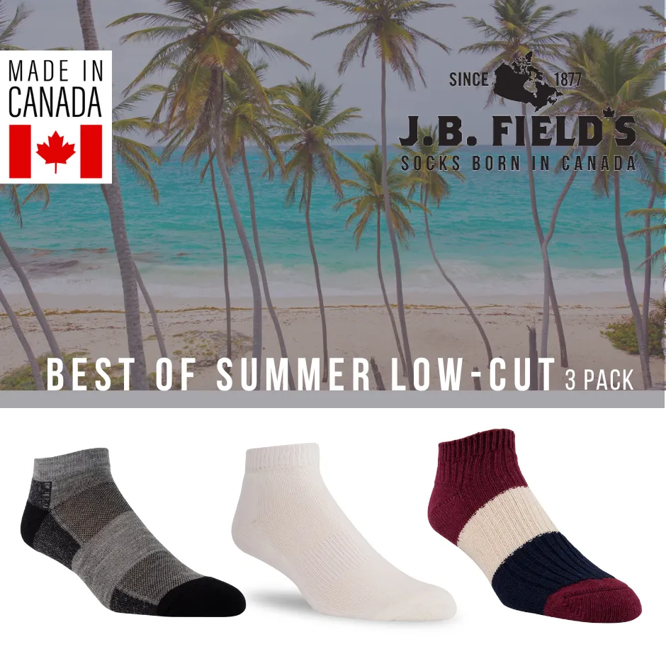 3 PAIR - Best of J.B. Field's Summer Low-cut Ankle Socks (Assorted) sold by Great Sox