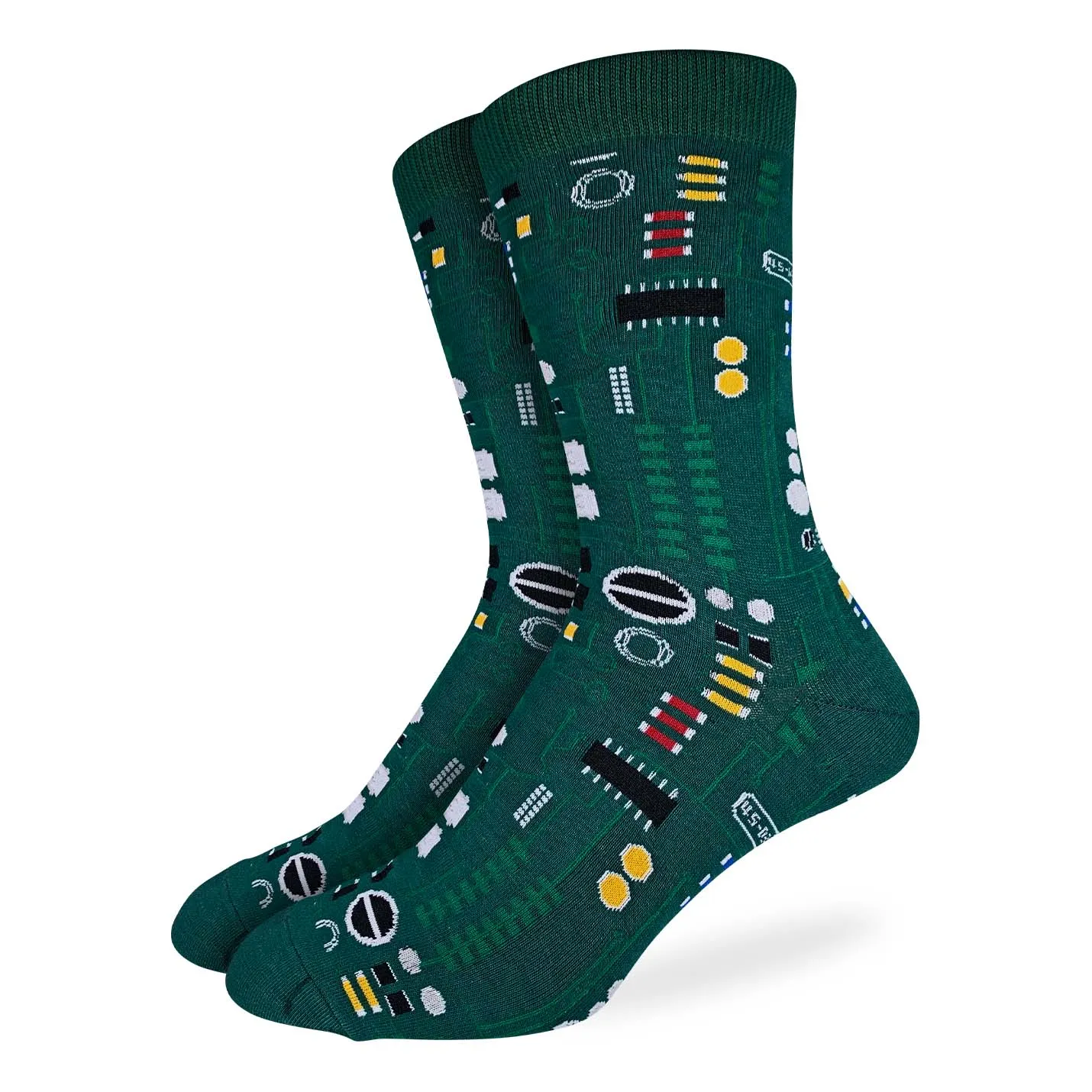 "Circuit Board" Crew Socks by Good Luck Sock - Large sold by Great Sox