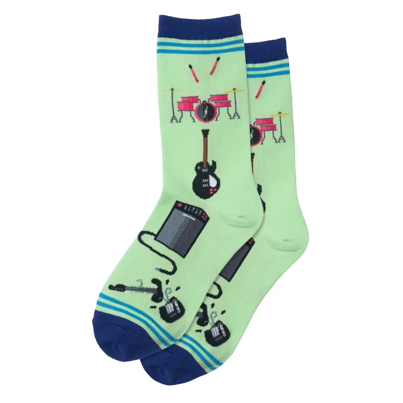 "Garage Band" Cotton Crew Socks by Hot Sox - Medium made by Hot Sox