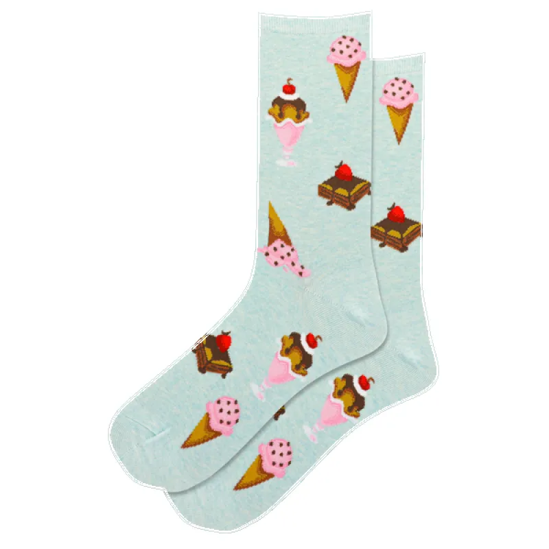 "Desserts" Cotton Crew Socks by Hot Sox - Medium sold by Great Sox