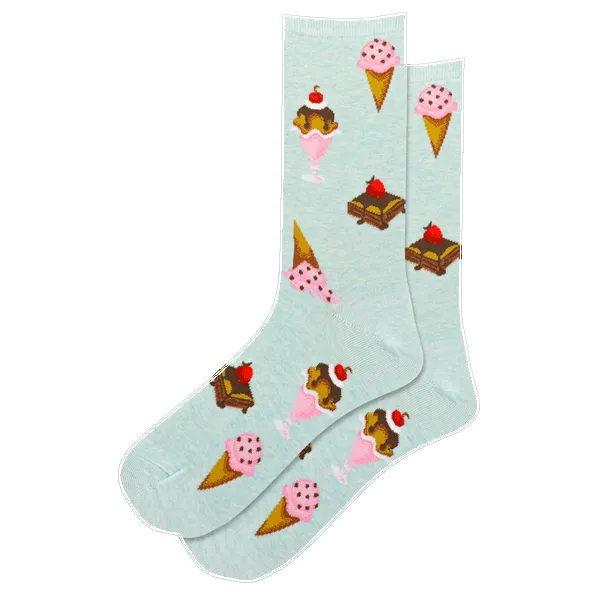 "Desserts" Cotton Crew Socks by Hot Sox - Medium sold by Great Sox