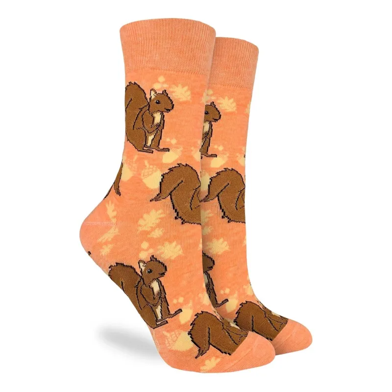"Orange Squirrel" Crew Socks by Good Luck Sock sold by Great Sox