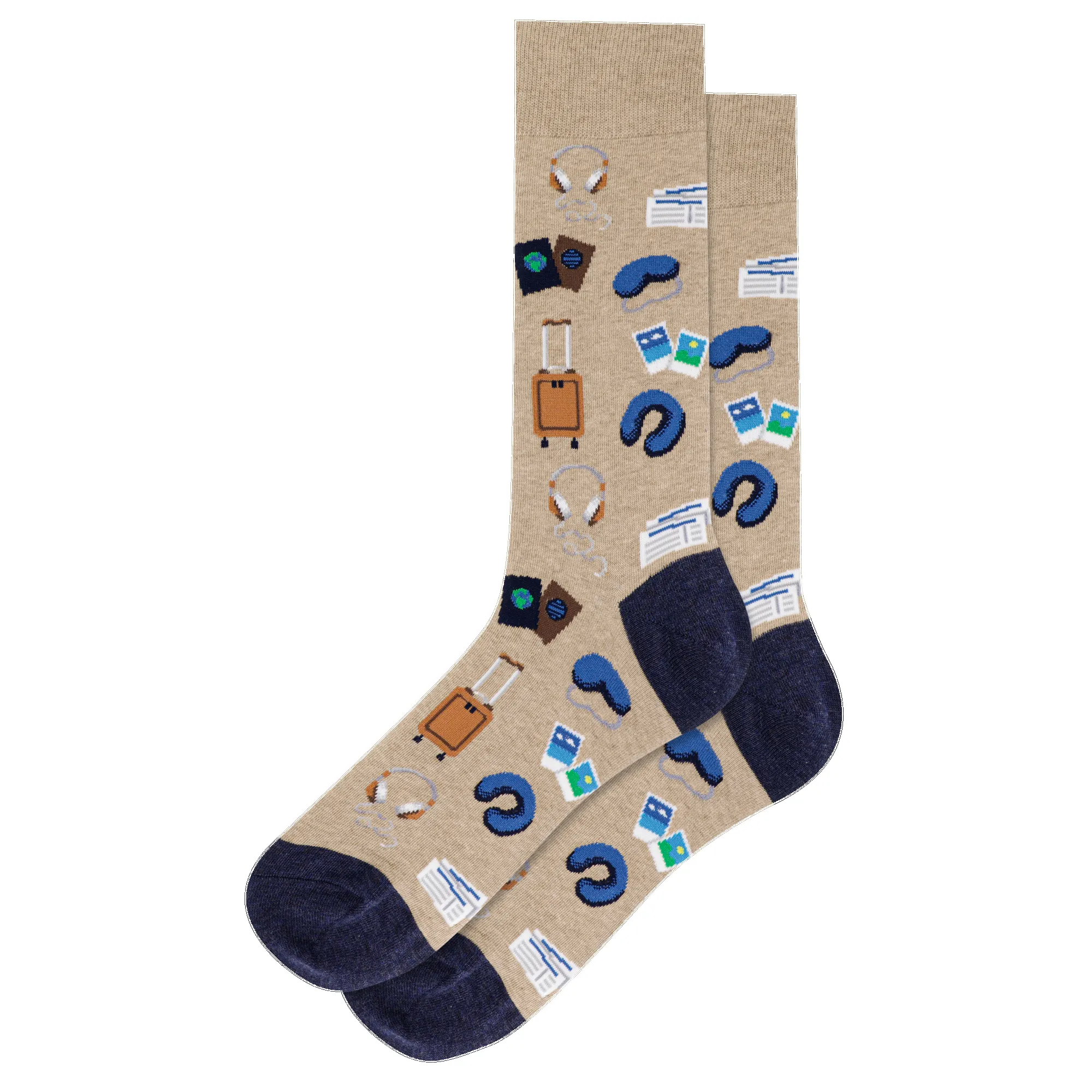 "Travel Musts" Cotton Crew Socks by Hot Sox sold by Great Sox product image thumbnail 3