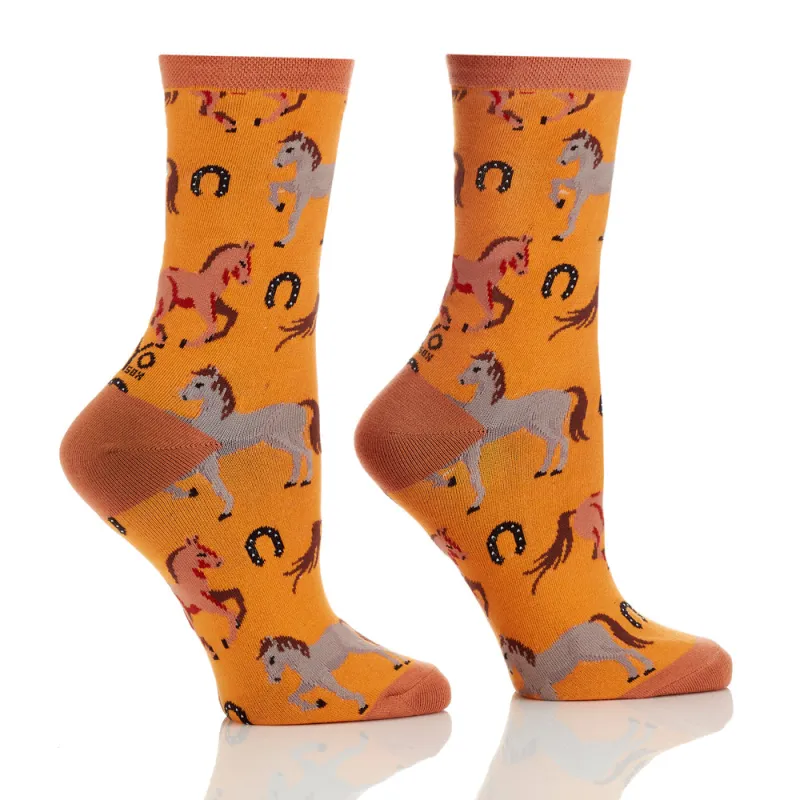 "Giddy Up" Cotton Crew Socks by YO Sox - Medium made by Great Sox