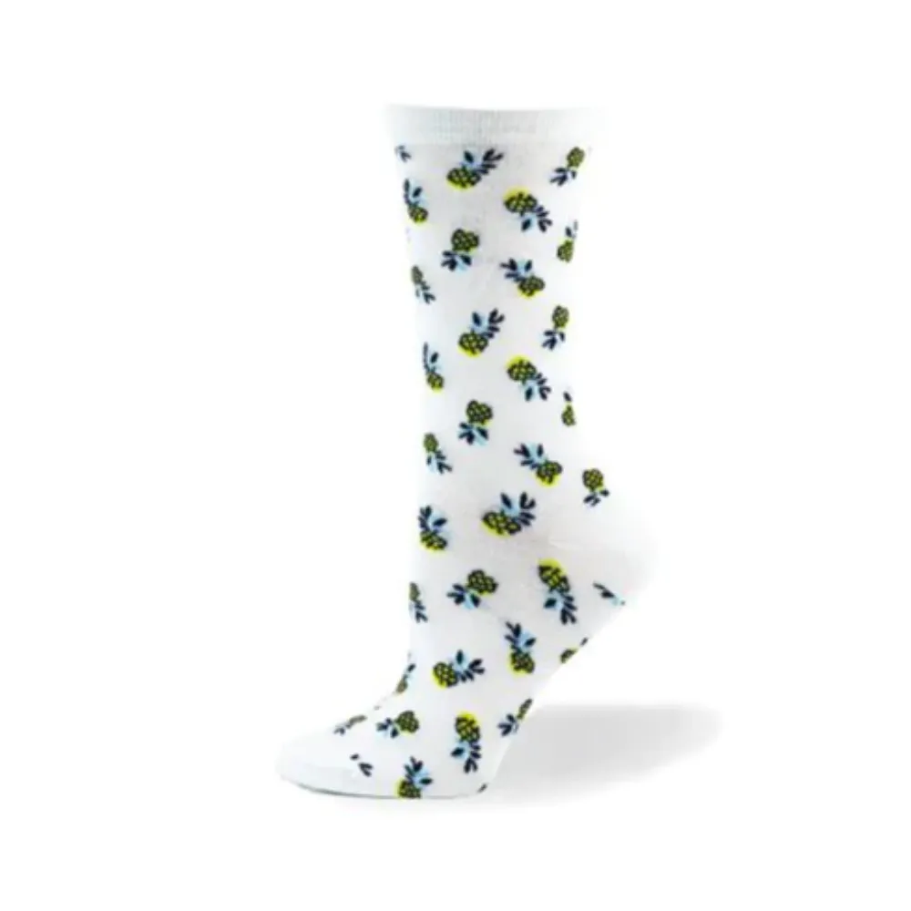 "Pineapple" Cotton Dress Socks by Point Zero-Medium sold by Great Sox