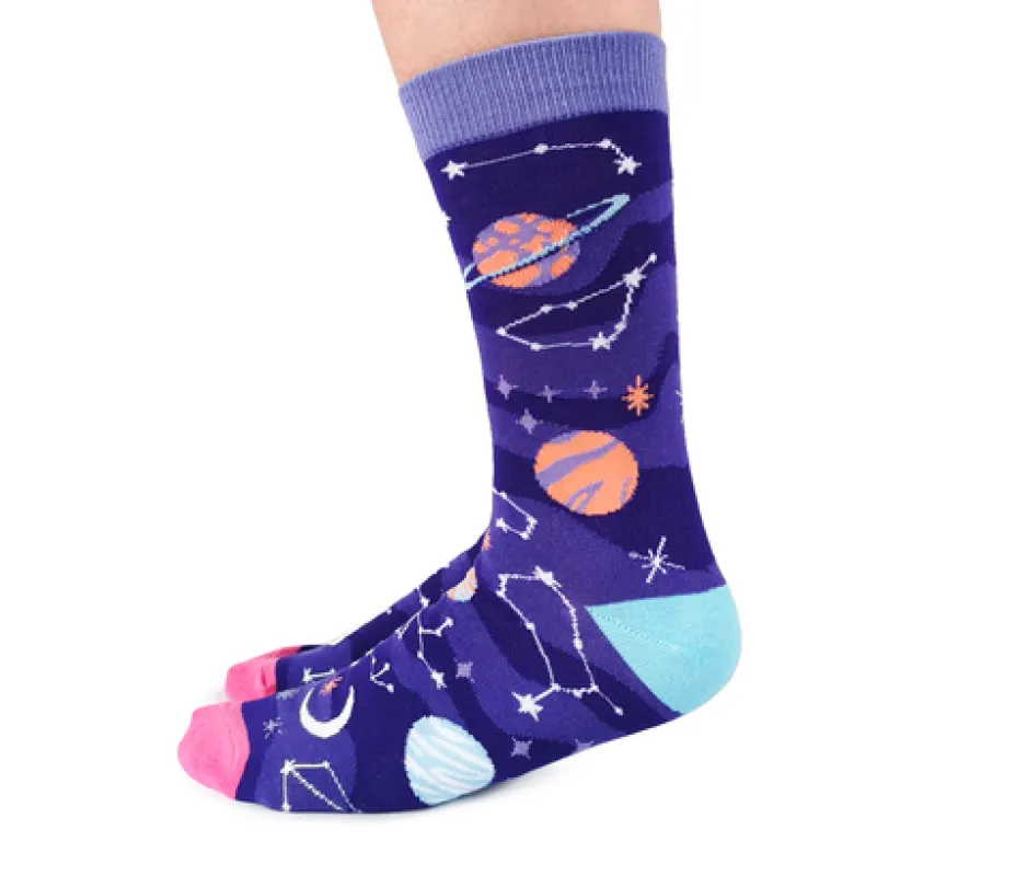 "Celestial" Cotton Crew Socks by Uptown Sox - Medium sold by Great Sox