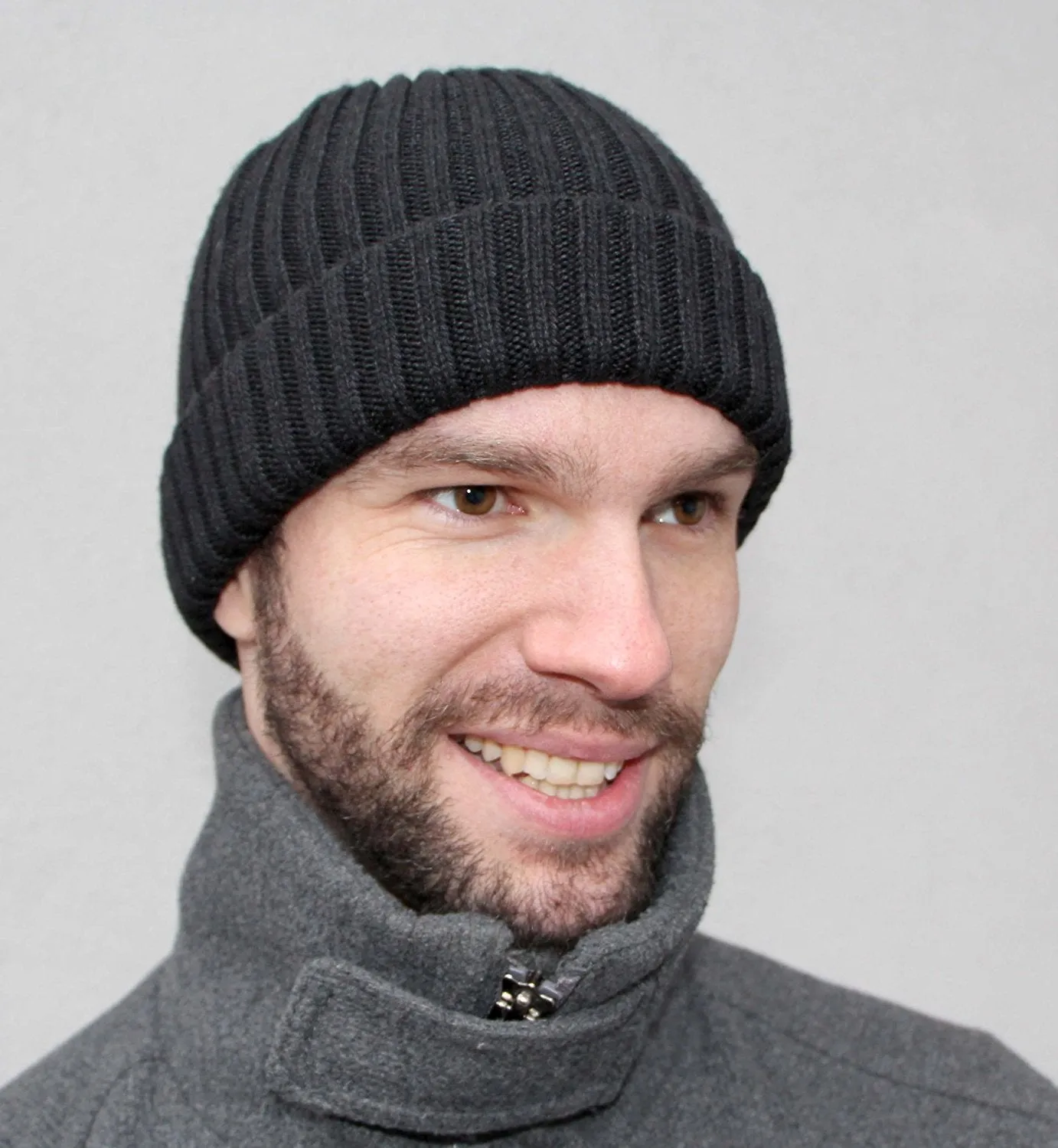 Unisex Merino Wool Blend Ribbed Toque ( medium / snug fit) sold by Great Sox