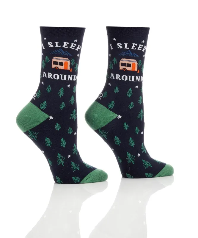 "Sleep Around" Cotton Dress Crew Socks by YO Sox -Medium made by Great Sox