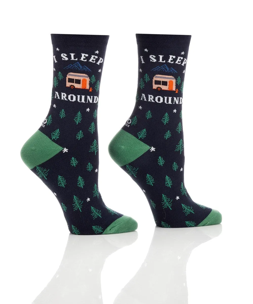 "Sleep Around" Cotton Dress Crew Socks by YO Sox -Medium sold by Great Sox