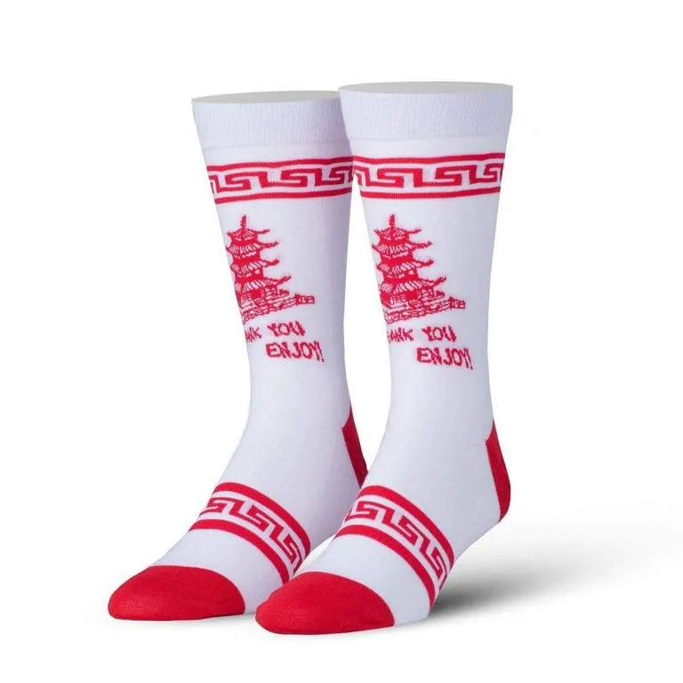 "Thank You, Enjoy!" Cotton Crew Socks by ODD Sox - Large sold by Great Sox