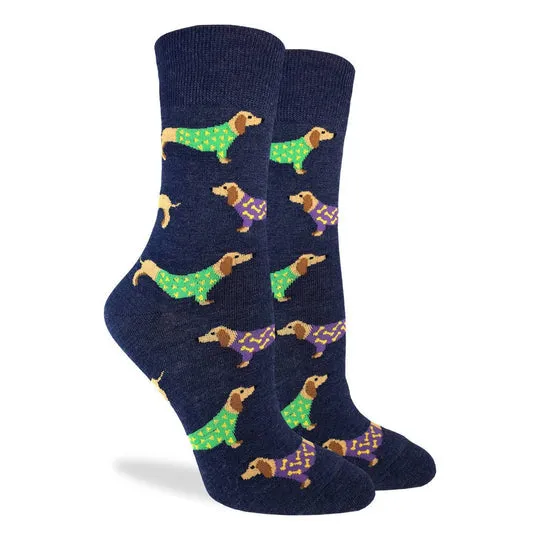 "Wiener Dog" Cotton Crew Socks by Good Luck Sock sold by Great Sox product image thumbnail 3