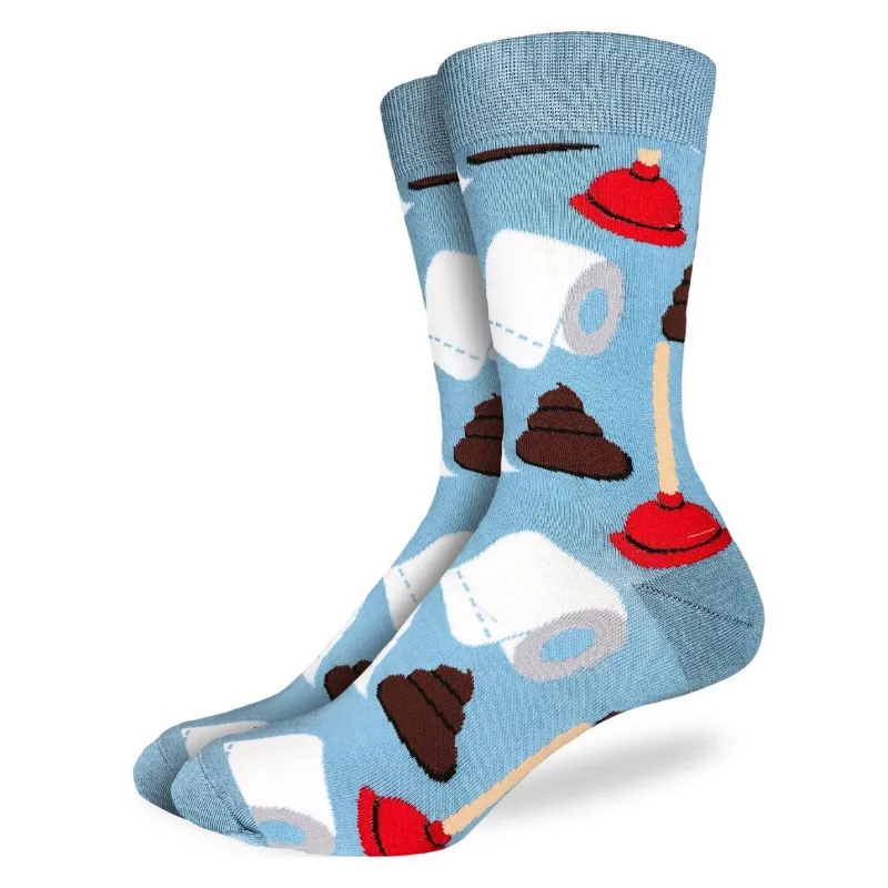 "Poop & Plungers" Crew Socks by Good Luck made by Great Sox